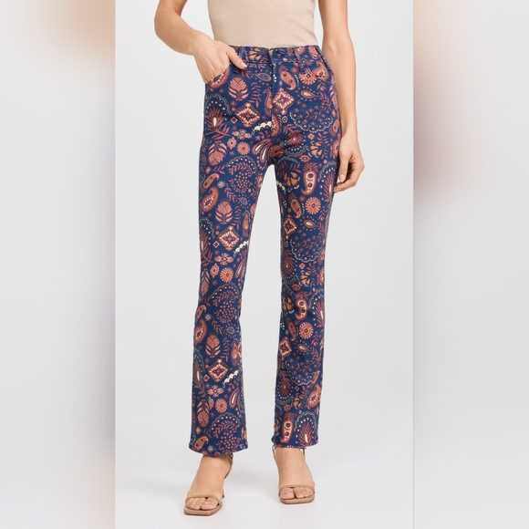 NWT MOTHER Hustler Flood Jeans in Henna Happiness Size 25 Paisley 70's Style - Picture 14 of 15